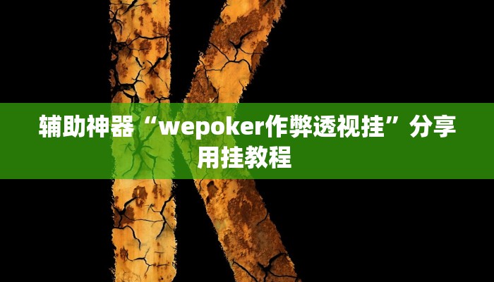 辅助神器“wepoker透视开挂”分享用挂教程 