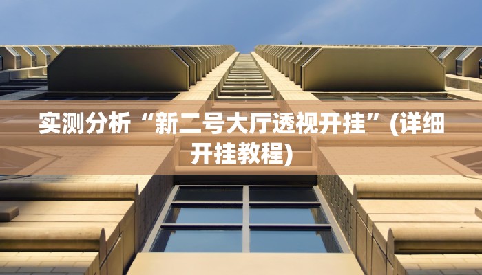 实测分析“新二号大厅透视开挂”(详细开挂教程)