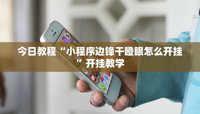 今日教程“小程序边锋干瞪眼怎么开挂”开挂教学