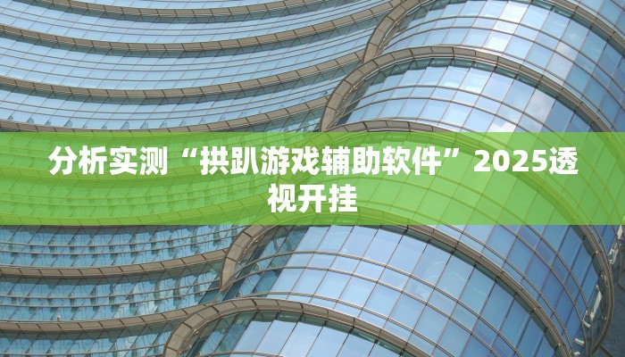 分析实测“拱趴游戏辅助软件”2025透视开挂