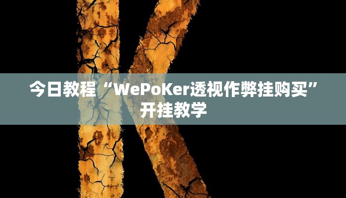 今日教程“WePoKer透视作弊挂购买”开挂教学