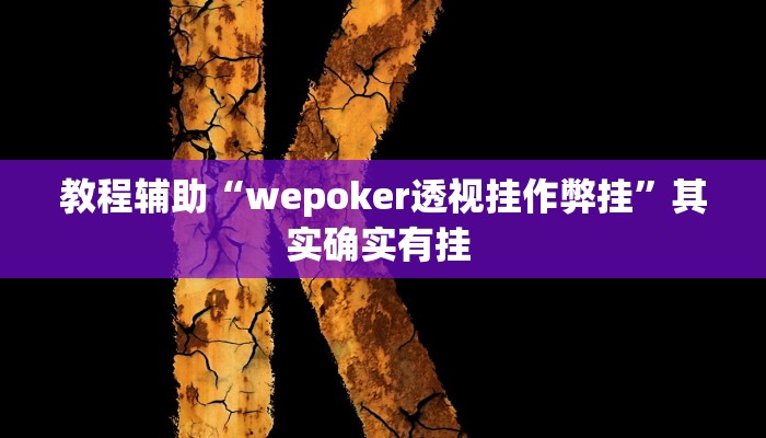 教程辅助“wepoker透视挂作弊挂”其实确实有挂 