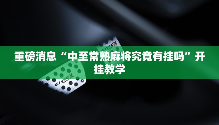 重磅消息“中至常熟麻将究竟有挂吗”开挂教学