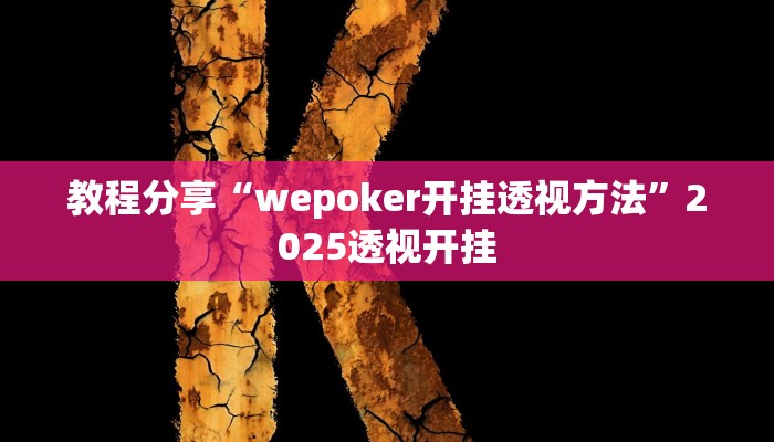 教程分享“wepoker开挂透视方法”2025透视开挂