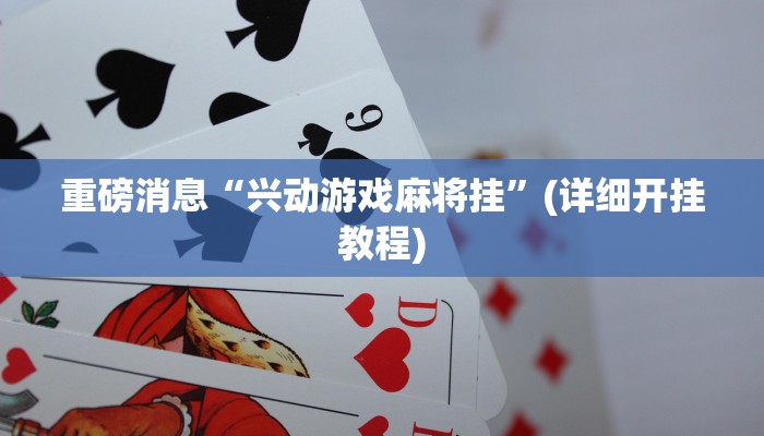 重磅消息“兴动游戏麻将挂”(详细开挂教程)