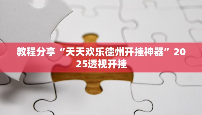 教程分享“天天欢乐德州开挂神器”2025透视开挂