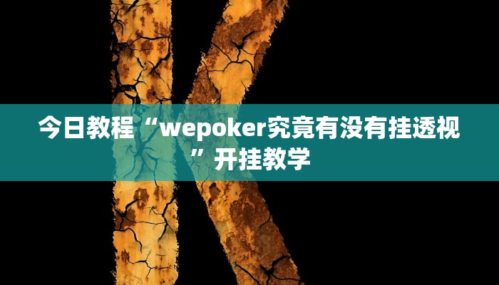 今日教程“wepoker究竟有没有挂透视”开挂教学