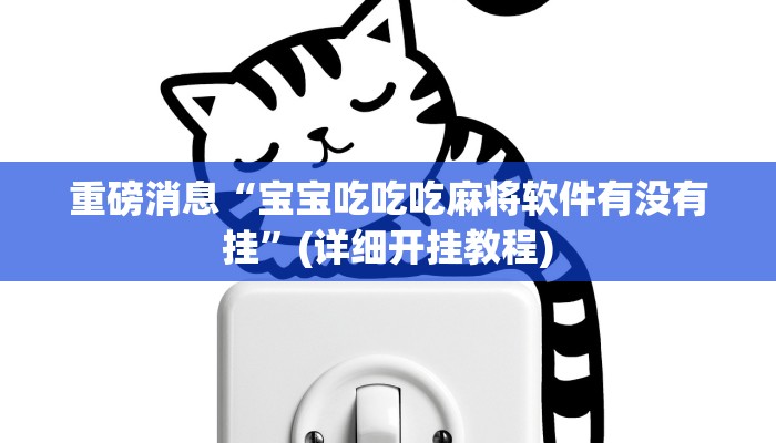 重磅消息“宝宝吃吃吃麻将软件有没有挂”(详细开挂教程)