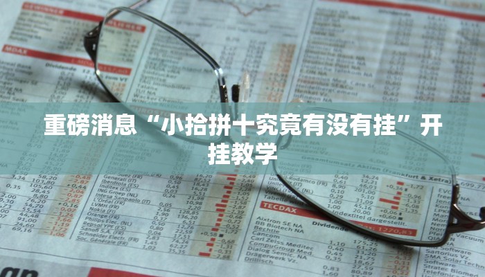 重磅消息“小拾拼十究竟有没有挂”开挂教学 重磅消息“小拾拼十究竟有没有挂”开挂教学