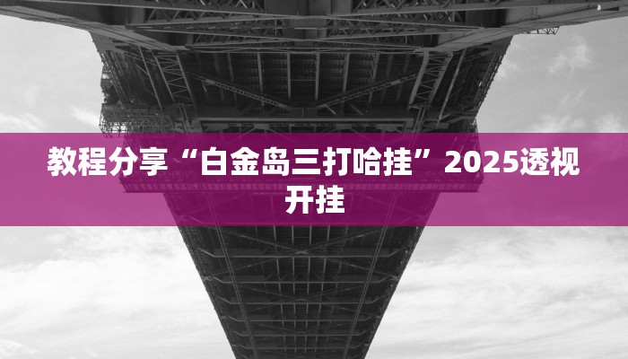 教程分享“白金岛三打哈挂”2025透视开挂 教程分享“白金岛三打哈挂”2025透视开挂