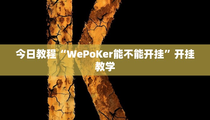 今日教程“WePoKer能不能开挂”开挂教学 今日教程“WePoKer能不能开挂”开挂教学