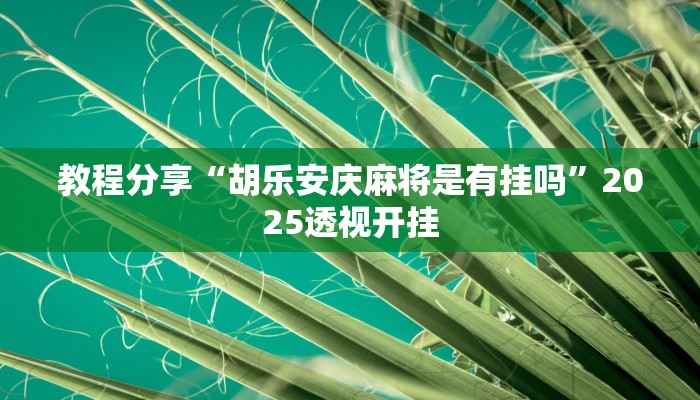 教程分享“胡乐安庆麻将是有挂吗”2025透视开挂 教程分享“胡乐安庆麻将是有挂吗”2025透视开挂