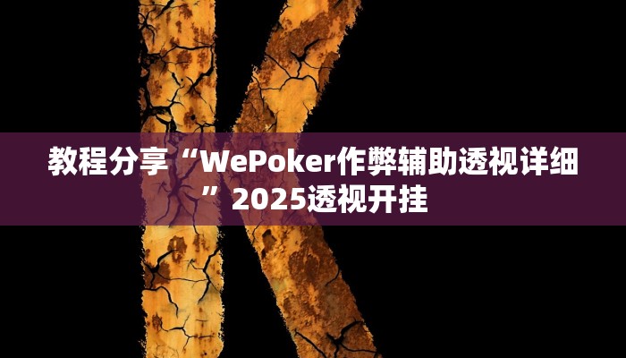 教程分享“WePoker作弊辅助透视详细”2025透视开挂 教程分享“WePoker作弊辅助透视详细”2025透视开挂