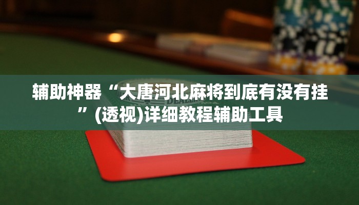 辅助神器“大唐河北麻将到底有没有挂”(透视)详细教程辅助工具