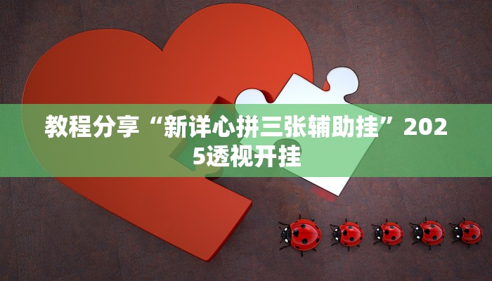 教程分享“新详心拼三张辅助挂”2025透视开挂