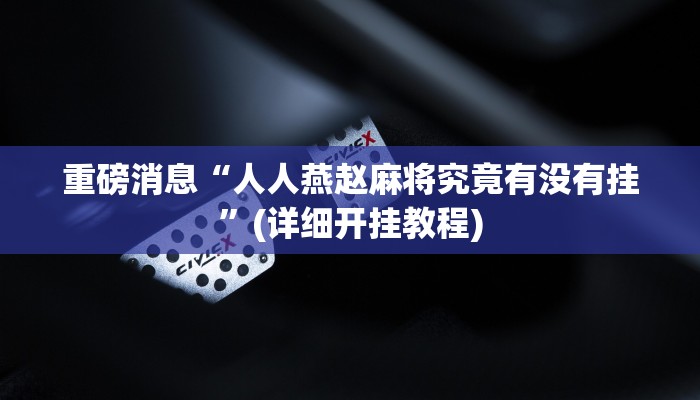重磅消息“人人燕赵麻将究竟有没有挂”(详细开挂教程) 重磅消息“人人燕赵麻将究竟有没有挂”(详细开挂教程)