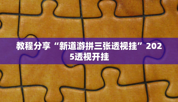 教程分享“新道游拼三张透视挂”2025透视开挂